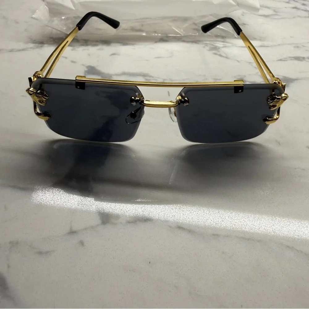 Retro Luxury Golden Fashion Glasses Tiger Frame Unisex Sunglasses New